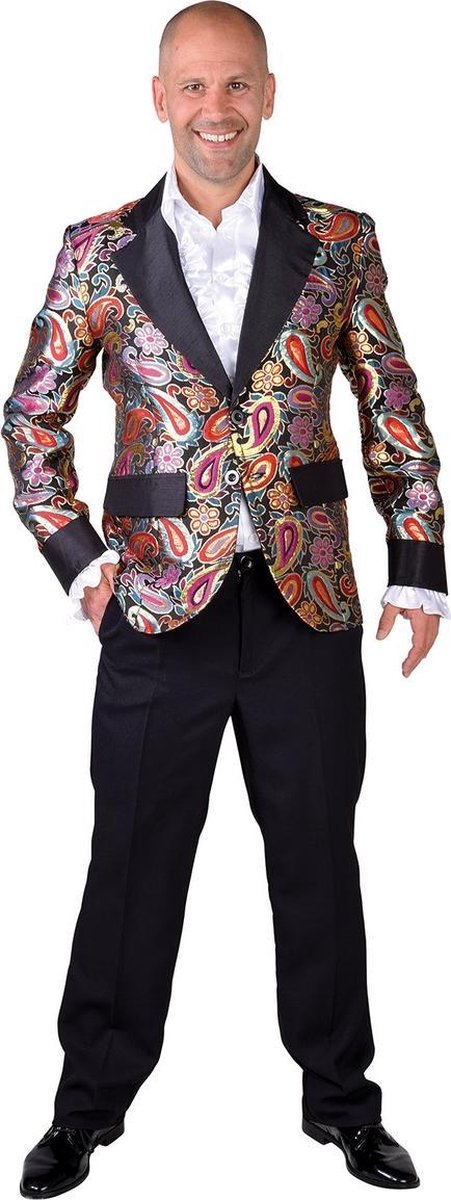 Dans & Entertainment Kostuum | Smoking Colbert Paisley Brokaat Man | Medium | Carnaval kostuum | Verkleedkleding